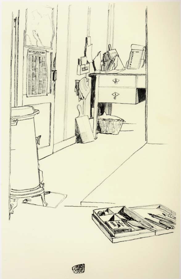 Egon Schiele Office in the Prisoner-of-war Camp,Muhling